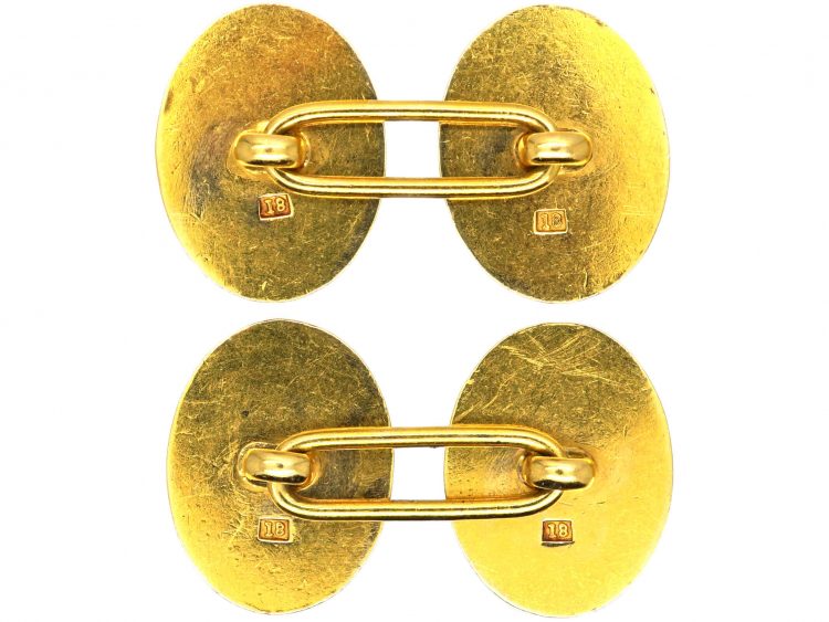 Victorian 18ct Gold Cufflinks Engraved with Savage Men