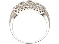 Edwardian 18ct White Gold Three Row Diamond Ring