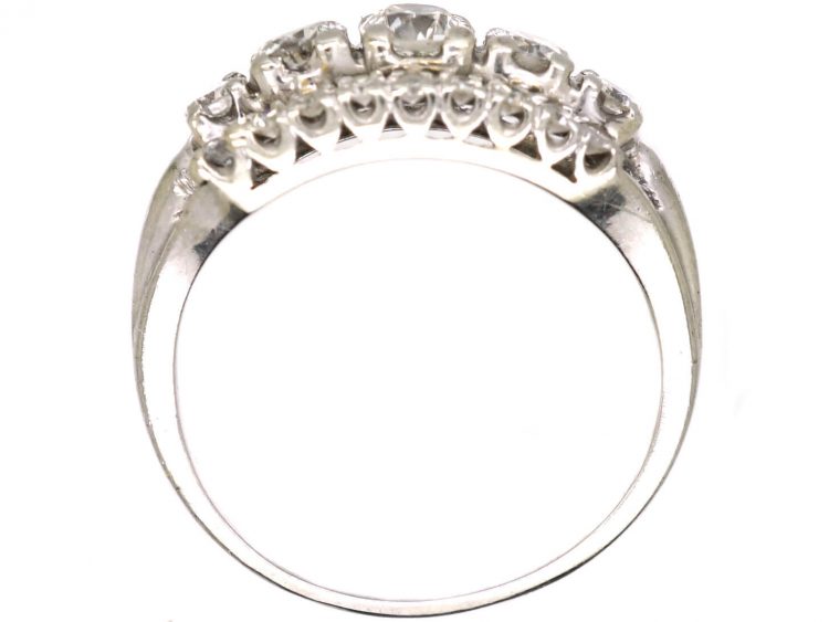 Edwardian 18ct White Gold Three Row Diamond Ring