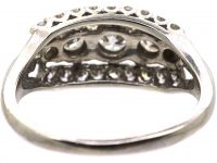 Edwardian 18ct White Gold Three Row Diamond Ring