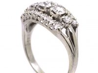 Edwardian 18ct White Gold Three Row Diamond Ring