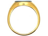 Edwardian 18ct Gold Signet Ring set with Banded Onyx with Intaglio of a Crowned Duke