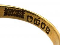 Edwardian 18ct Gold Signet Ring set with Banded Onyx with Intaglio of a Crowned Duke