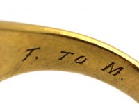 Edwardian 18ct Gold Signet Ring set with Banded Onyx with Intaglio of a Crowned Duke