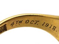 Edwardian 18ct Gold Signet Ring set with Banded Onyx with Intaglio of a Crowned Duke