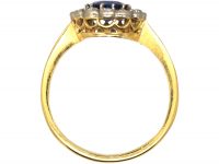Edwardian 18ct Gold, Sapphire & Diamond Cluster Ring