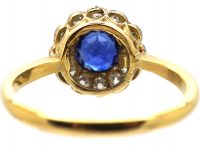 Edwardian 18ct Gold, Sapphire & Diamond Cluster Ring