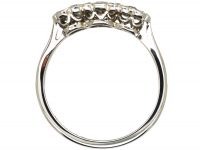 Edwardian 18ct White Gold & Platinum, Triple Cluster Diamond Ring