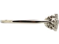 Edwardian 18ct White Gold & Platinum, Triple Cluster Diamond Ring