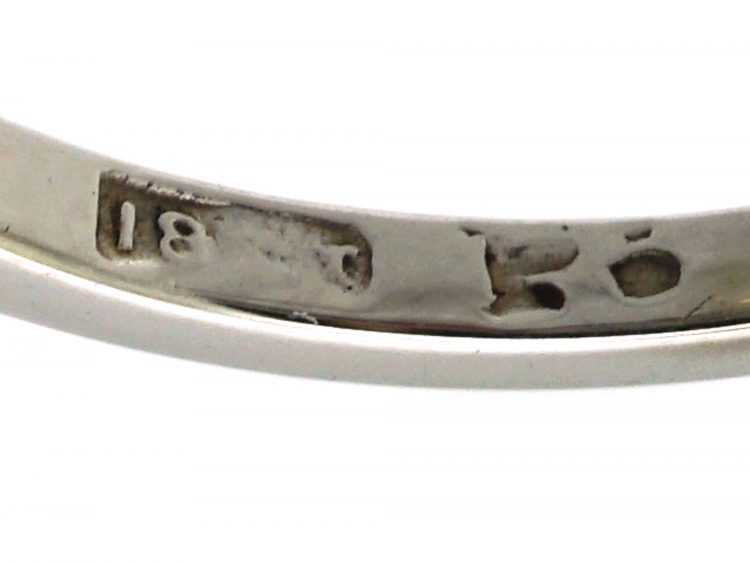 Edwardian 18ct White Gold & Platinum, Triple Cluster Diamond Ring