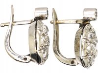 Early 20th Century 18ct White Gold, Diamond Cluster Earrings