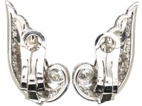 Art Deco Platinum & Diamond Wing Earrings