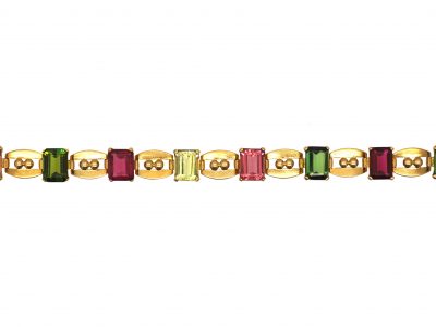 Retro 18ct Gold Harlequin Bracelet
