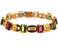 Retro 18ct Gold Harlequin Bracelet