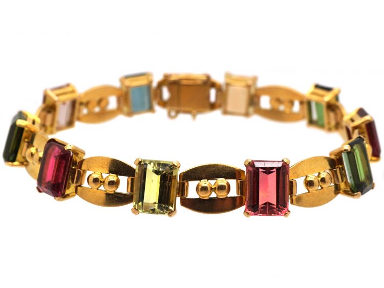 Retro 18ct Gold Harlequin Bracelet