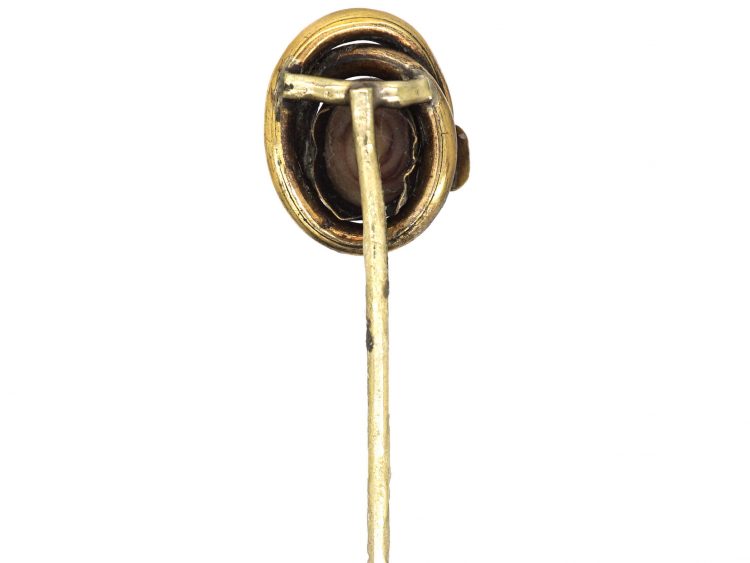Victorian Gold Cased Tie Pin with Glass Bead