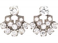 Art Deco 18ct White Gold, Day & Night Diamond Set Earrings