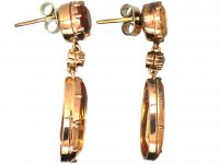 Georgian 15ct Gold, Pear Shaped Topaz & Diamond Drop Earrings