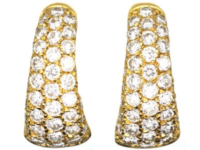 18ct Gold & Diamond Hoop Earrings