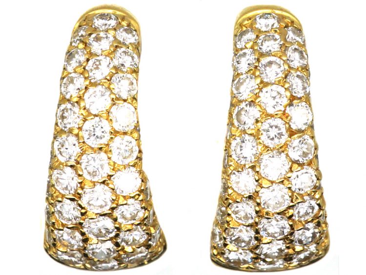18ct Gold & Diamond Hoop Earrings