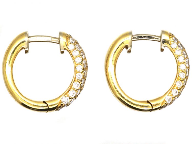 18ct Gold & Diamond Hoop Earrings