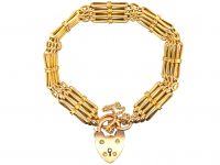 Edwardian 15ct Gold Gate Bracelet with Padlock