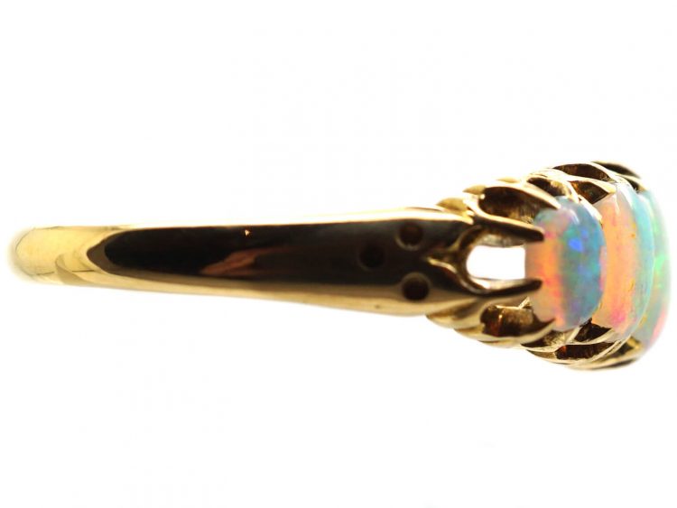 Edwardian 18ct Gold, Five Stone Opal Ring