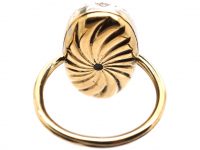 Edwardian 18ct Gold, Large Pink Topaz & Rose Diamond Ring