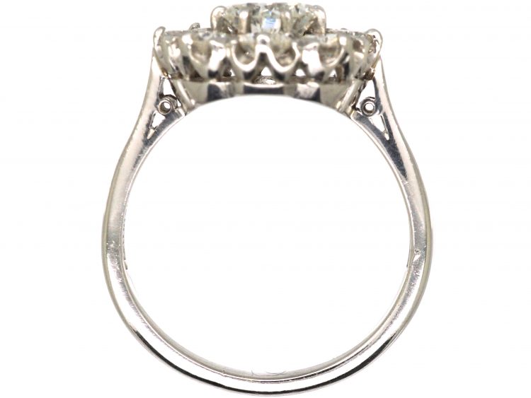 Platinum, Large Diamond Cluster Ring