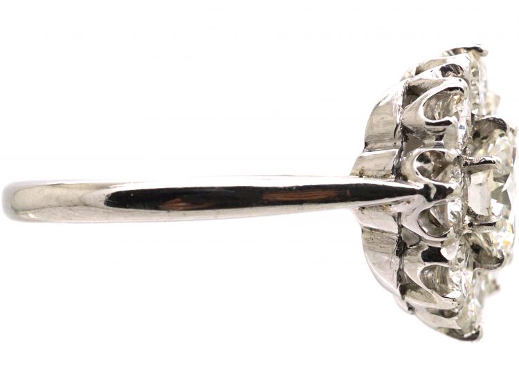 Platinum, Large Diamond Cluster Ring