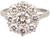 Platinum, Large Diamond Cluster Ring