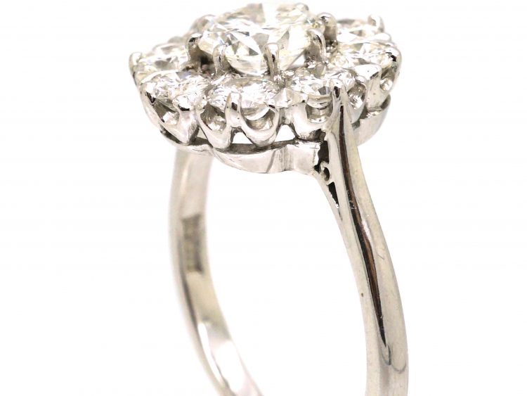 Platinum, Large Diamond Cluster Ring