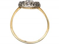 Georgian 18ct Gold & Silver, Diamond Cluster Ring