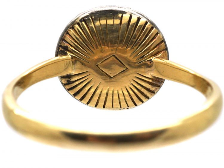 Georgian 18ct Gold & Silver, Diamond Cluster Ring