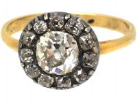 Georgian 18ct Gold & Silver, Diamond Cluster Ring