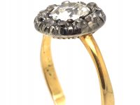 Georgian 18ct Gold & Silver, Diamond Cluster Ring