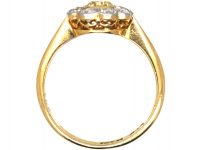 Edwardian 18ct Gold & Platinum, Diamond Cluster Ring with a Yellow Diamond in the Centre