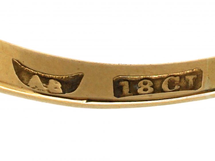 Edwardian 18ct Gold & Platinum, Diamond Cluster Ring with a Yellow Diamond in the Centre