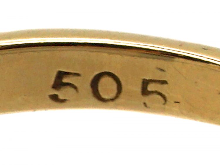 Edwardian 18ct Gold & Platinum, Diamond Cluster Ring with a Yellow Diamond in the Centre