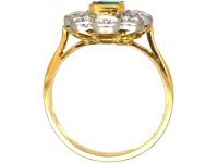 18ct Gold, Emerald & Diamond Cluster Ring