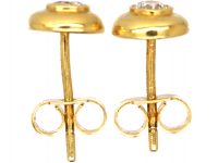 18ct Gold Stud Earrings set with a Diamond in Each One