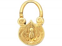 Georgian Small Gold Engraved Padlock