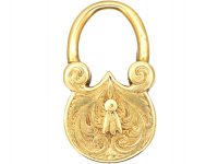 Georgian Small Gold Engraved Padlock