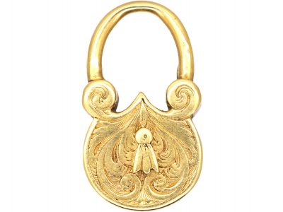 Georgian Small Gold Engraved Padlock
