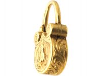 Georgian Small Gold Engraved Padlock