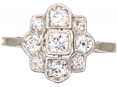 Edwardian Platinum, Diamond Cluster Ring