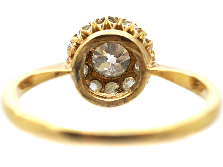 Edwardian 18ct Gold Diamond Cluster Ring
