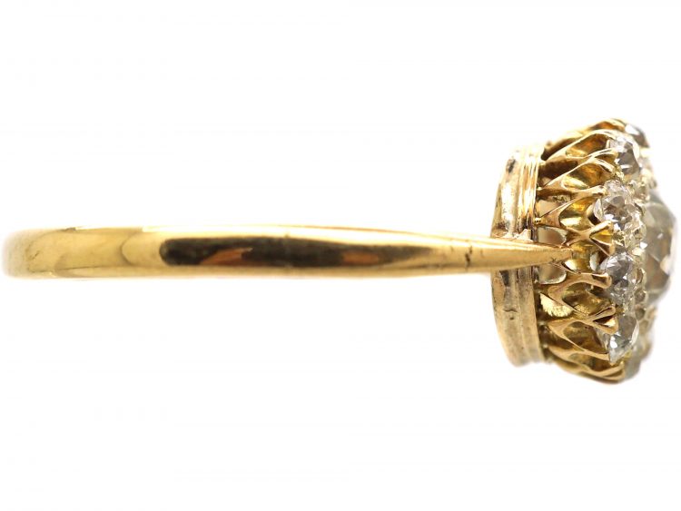 Edwardian 18ct Gold Diamond Cluster Ring