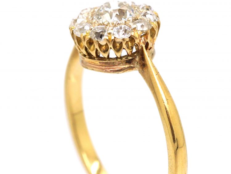 Edwardian 18ct Gold Diamond Cluster Ring