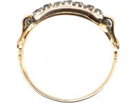 Georgian 15ct Gold & Silver Four Row Old Mine Cut Diamond Ring